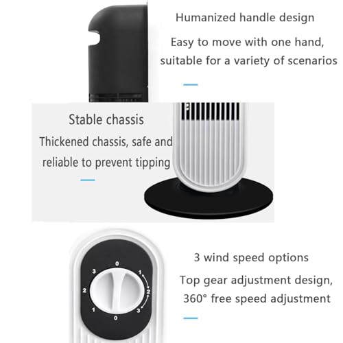 Ventilador de Torre para Dormitorio, Ventilador de pie silencioso de 30 dB para Dormir, Enfriador de Aire de 8 m/s, 3 velocidades, oscilación de 80°, Aire Acondicionado portátil para casa, o
