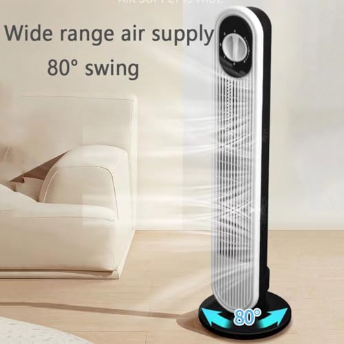 Ventilador de Torre para Dormitorio, Ventilador de pie silencioso de 30 dB para Dormir, Enfriador de Aire de 8 m/s, 3 velocidades, oscilación de 80°, Aire Acondicionado portátil para casa, o