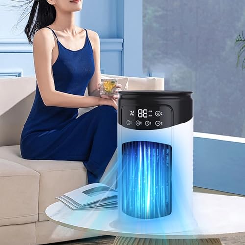 Ventilador Enfriador de Aire Portátil – Humidificador Silencioso con 6 Velocidades, Panel Táctil y Tecnología de Purificación de Aire para Hogar, Oficina o Camping