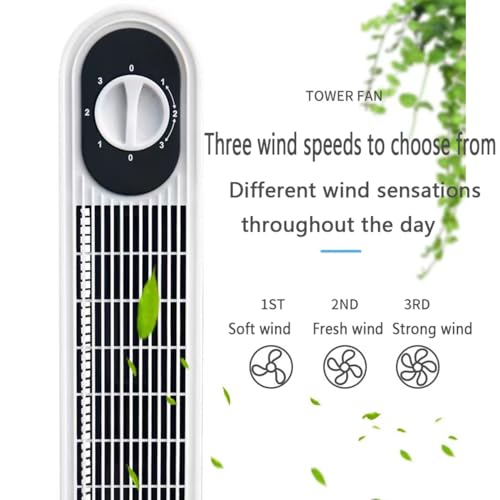 Ventilador de Torre para Dormitorio, Ventilador de pie silencioso de 30 dB para Dormir, Enfriador de Aire de 8 m/s, 3 velocidades, oscilación de 80°, Aire Acondicionado portátil para casa, o