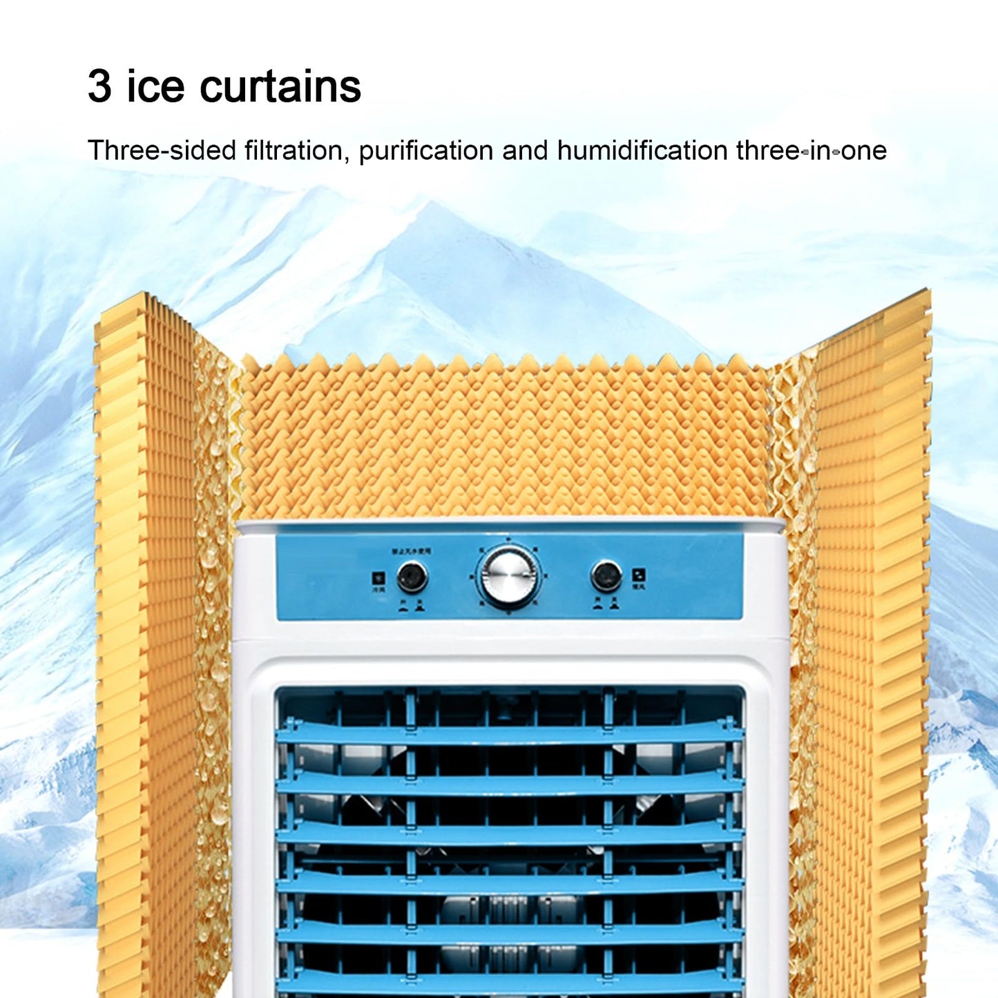 Climatizador Evaporativo Portátil 3 en 1 con Tanque de 30 L, Temporizador y Ruedas – GMBAYUE, Cobertura hasta 55 m²