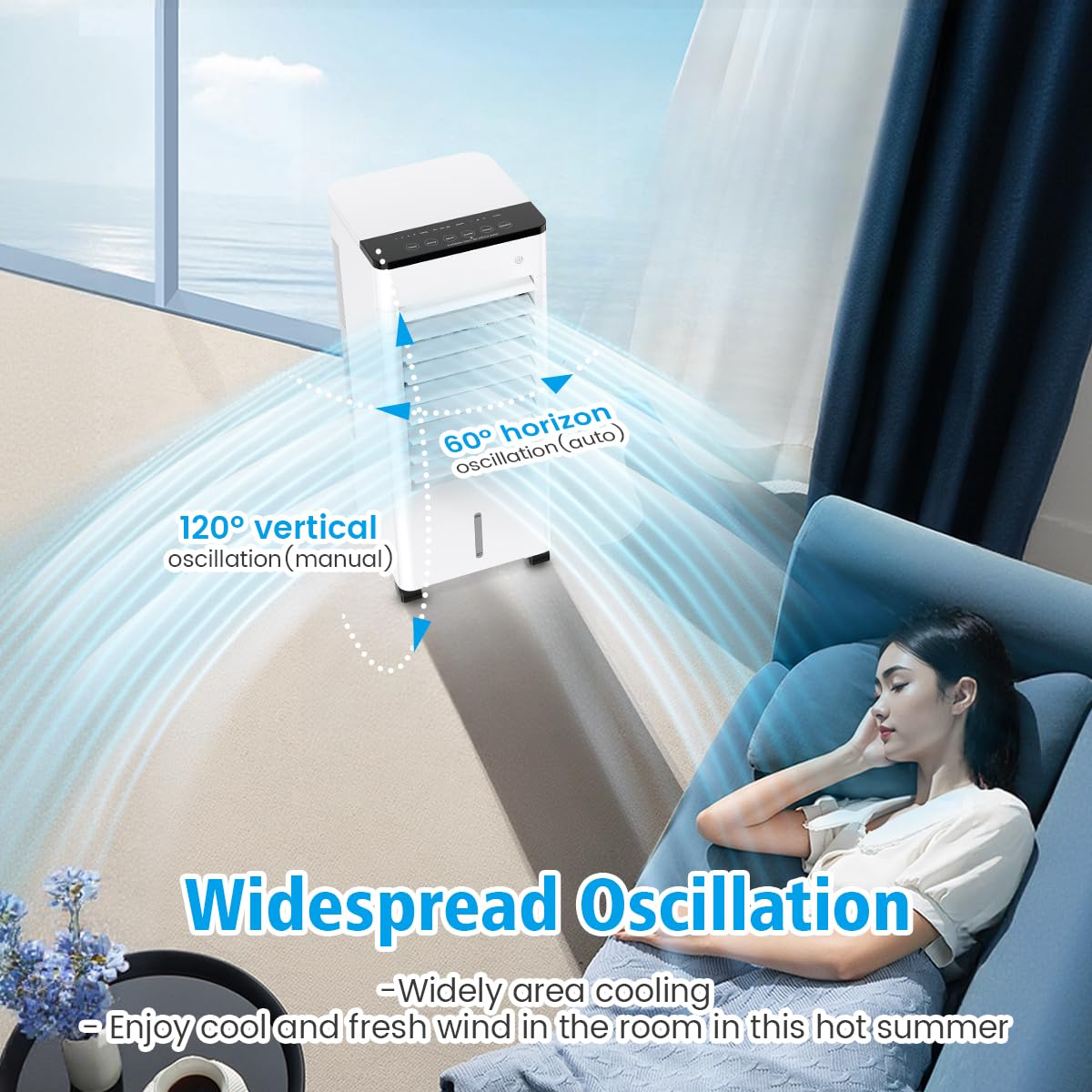 Aire Acondicionado Portátil 3 en 1 con Humidificador y Ventilador, 6L, Silencioso, Bajo Consumo, 3 Velocidades, Control Remoto, Temporizador 15H – Ideal para Hogar u Oficina