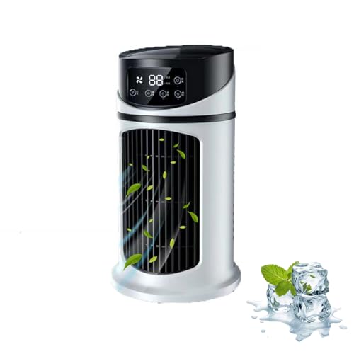 Ventilador de Aire Acondicionado Portátil 3 en 1 Taolivingmart – Enfriador Evaporativo, 6 Velocidades, Temporizador 6h, Luz LED 7 Colores – Ventilador Silencioso y Compacto para Hogar, Oficina o Camping