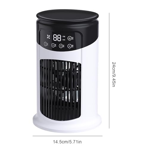 Ventilador Enfriador de Aire Portátil – Humidificador Silencioso con 6 Velocidades, Panel Táctil y Tecnología de Purificación de Aire para Hogar, Oficina o Camping