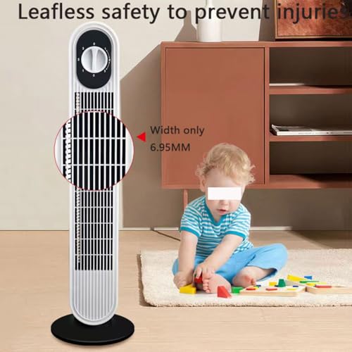 Ventilador de Torre para Dormitorio, Ventilador de pie silencioso de 30 dB para Dormir, Enfriador de Aire de 8 m/s, 3 velocidades, oscilación de 80°, Aire Acondicionado portátil para casa, o
