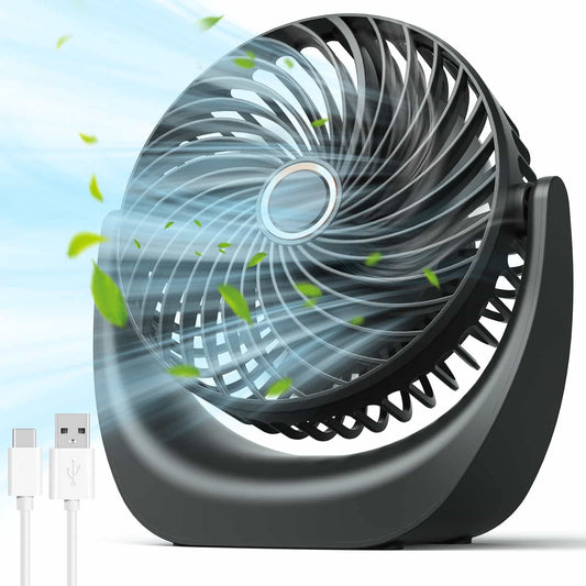 Ventilador de Mesa USB Portátil Anveltech – Mini Aire Acondicionado 4 en 1, 5 Velocidades, Rotación 360°, Batería 4000 mAh, Enfriador Evaporativo Compacto y Silencioso