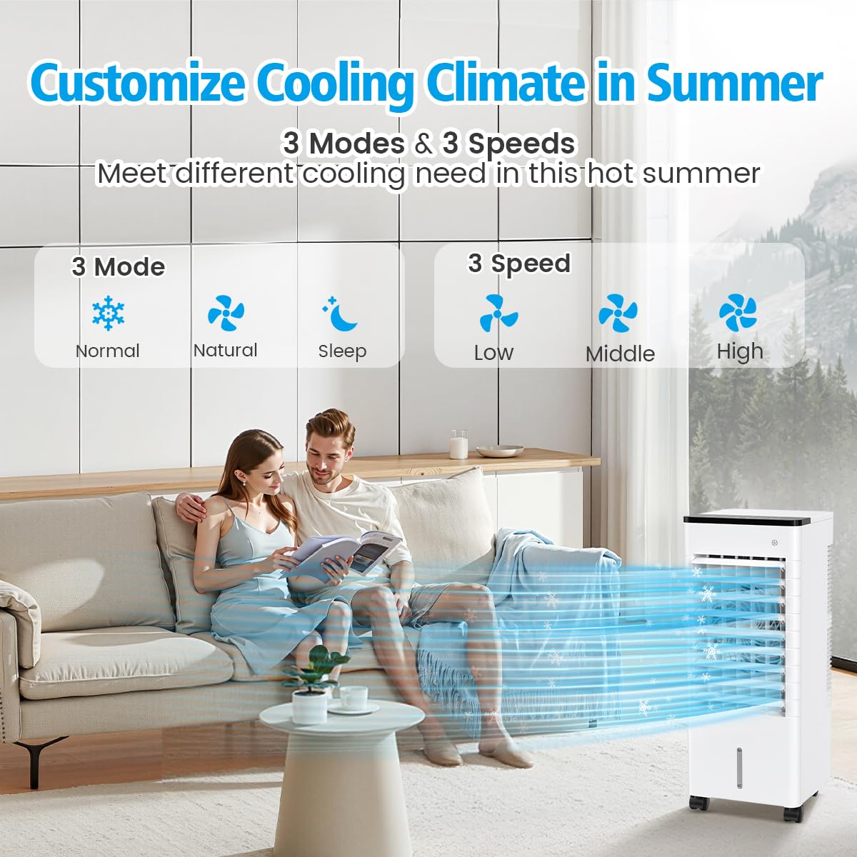 Aire Acondicionado Portátil 3 en 1 con Humidificador y Ventilador, 6L, Silencioso, Bajo Consumo, 3 Velocidades, Control Remoto, Temporizador 15H – Ideal para Hogar u Oficina