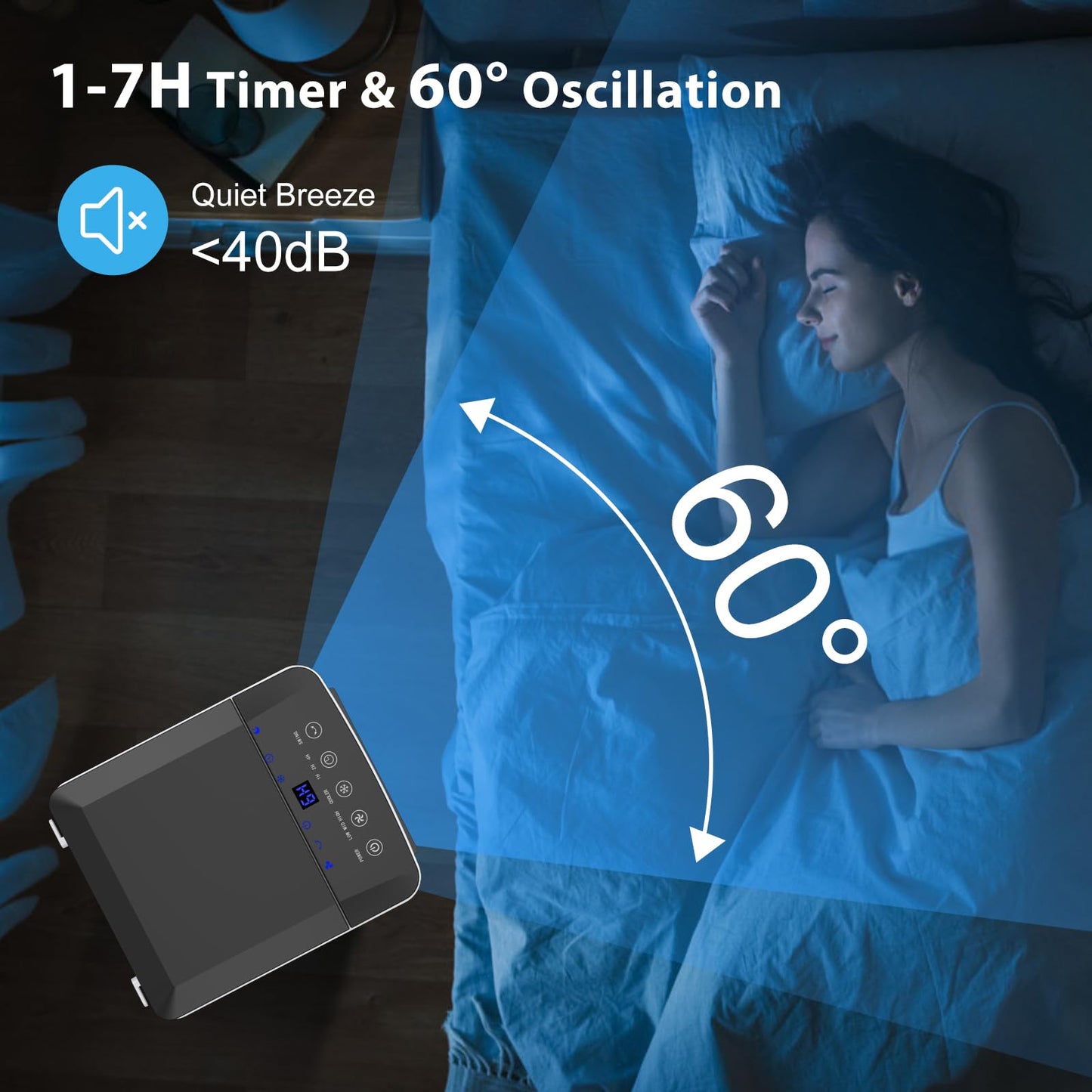 Climatizador Evaporativo Portátil 4 en 1 con Tanque de Agua de 6 L, Eysddifr, Control Remoto, Temporizador 1–7H, 3 Velocidades, Oscilación 60°, Bajo Consumo – Ideal para el Hogar